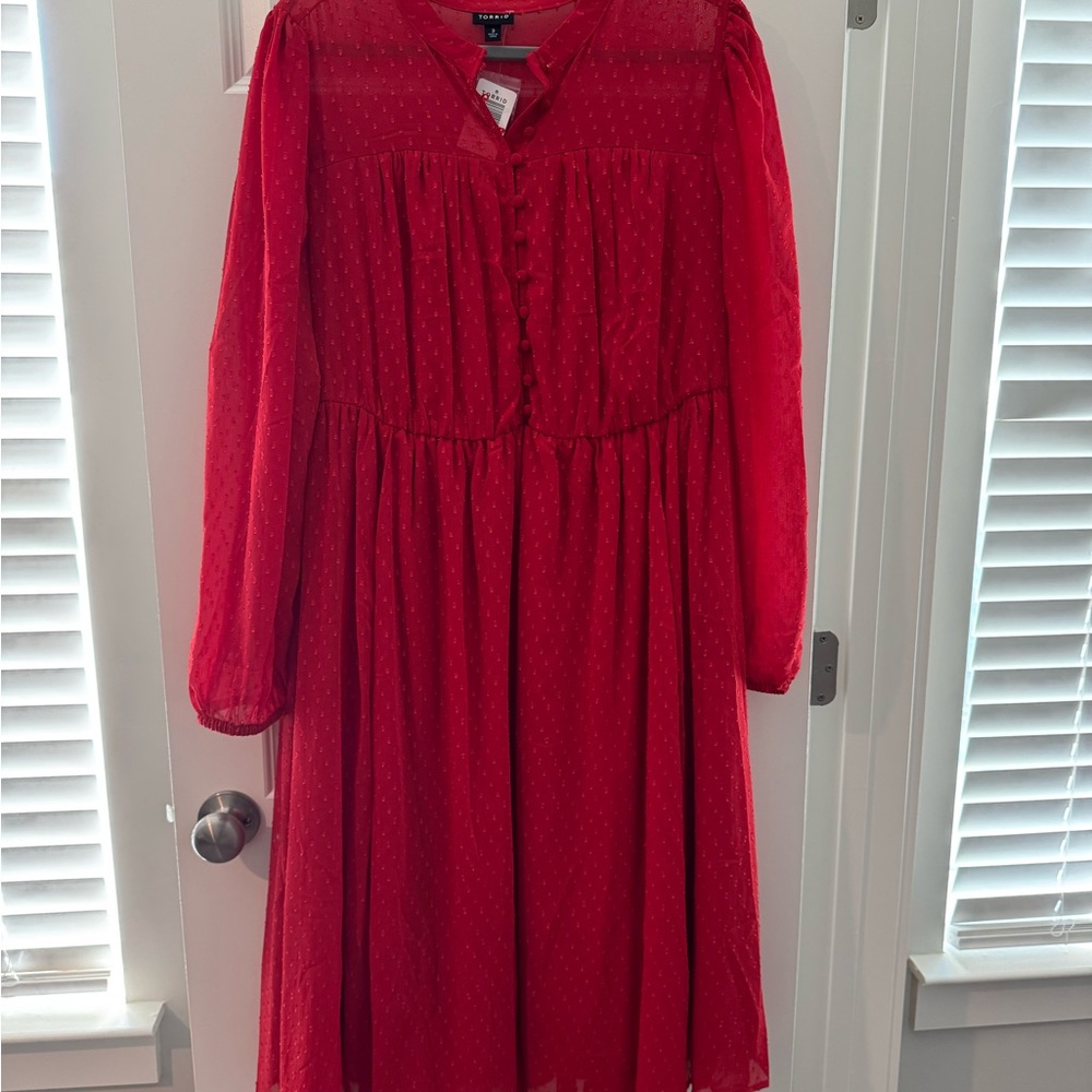 Torrid Bold Red Textured Dress